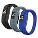(3 Pack) Seltureone Band Compatible for Garmin Vivofit jr, jr 2, 3 Bands, All-in-one Silicon Stretchy Replacement Wristbands for Kids Boys Girls (No Tracker)- Black,Cyan,Blue (Large)