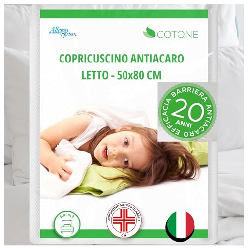 Copricuscino Antiacaro 50x80cm Cotone