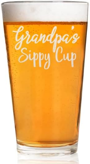 Vaso de cerveza para abuelos Vaso de cerveza grabado de 16 onzas Regalos para el abuelo Regalos divertidos para el abuelo Regalos divertidos