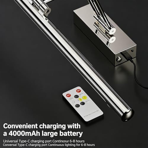 Lámpara de pared con temperatura ajustable y batería para tocador 5