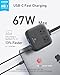 Anker Nano Charging Station(67W Max), 6-in-1 USB-C Power Strip for iPhone 16/15 and MacBook, with Flat Plug and 5ft Thin Undetachable Extension Cord,2 AC,2 USB-A,2 USB-C, for Home&Office