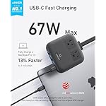 Anker Travel Power Strip, Anker Nano 67W Max 6-in-1 USB C Charger, 2 AC, 2 USB A and 2 USB C, 5ft Thin Undetachable Flat Plug Extension Cord with Multiple Outlets, Travel Essentials, Cruise Essentials - Image 2
