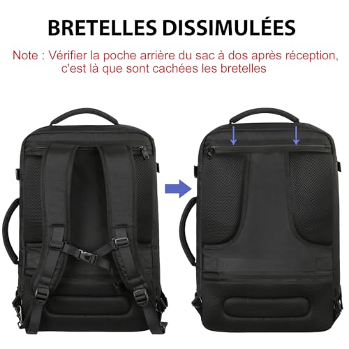 Sac Cabine Ryanair 40X30X20 : MATEIN Bagage Cabine 40x30x20, Sac a Dos Voyage Cabine Avion avec... – Image 5