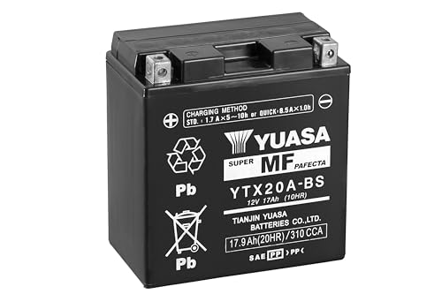 Batterie Yuasa YTX20A-BS AGM 12V étanche pour moto et quad sans entretien