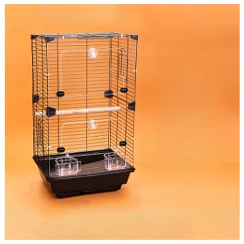 鳥かご 大型 大型鳥小屋 取り外し可能なローリングスタンド 丈夫なワイヤー ハンドル付き セキセイインコ用 取り外し可能なトレイ付き 複数のインコ用 ハト インコ オウム オカメインコ用 小型から 中型の鳥用 (パッケージ-2,透明な黒)