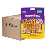 Dreambone Twist Sticks with Real Bacon and Cheese Flavor 50 Count Rawhide Free Chews for Dogs 3 Pack