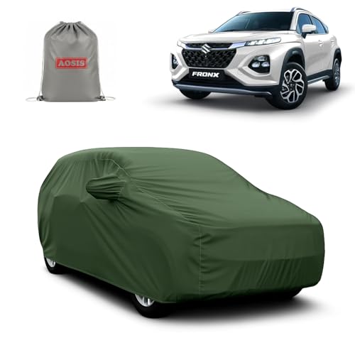 Image of AOSIS 'Waterproof' Car Cover Compatible with Maruti Suzuki Fronx 2023-2025 Year Model 300 GSM Uly Coated Thick Fabric 4X4, Adjustable Belt Buckle, Elastic Grip