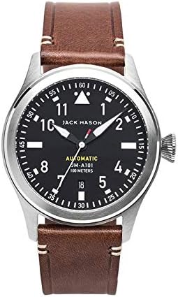 Aviation Auto SS Black Dial W/Brown Leather Strap