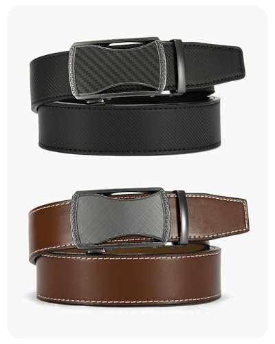 Image of CHAOREN Leather Ratchet Belt Men 2 Pack - Customizable Fit, Effortless Style (35mm)