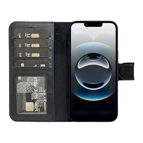 Étui iPhone 17 amovible avec porte-cartes - Protection portefeuille cuir noir pour le quotidien