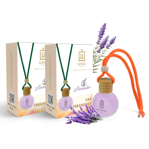 UNOAROMA Lavender Car Air Freshener, Long Lasting Hanging car Per...