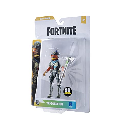 Fortnite Fnt0804 Solo Mode Core Triggerfish, 4-Inch Highly Detailed Figure With Harvesting Tool, Styles Include Fennix, Riptide, Grotto Henchman, Sludge, And More. Collect #TOP6