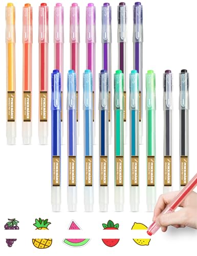 Ezigoo Penne Cancellabili Punta 0.7mm – Confezione Da 18 Penna Cancellabile Colori Ricaricabili, Penna Multicolore, Biro Penne Cancellabili Per Scuola Elementare