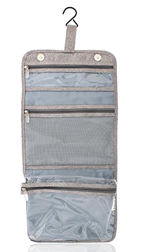 Preisvergleich Produktbild Juvale Organizer für hängende Toilettenartikel Tasche mit Reißverschluss - Toilettenartikel aus Polyester-Leinen Mehrfarbig