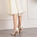 LUXINYU Women Pointed Toe Heels Elegant Satin Stiletto Fashion Metal Flower Rhinestone Wedding Dress Shoes Ladies Evening Party Pumps,White 7