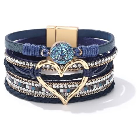 Long tiantian Boho Leather Wrap Bracelets Gifts Trendy Stuff Layered Bangles Bracelets for Women Modern Stackable Infinity Bracelets Bohemian Jewelry Gifts for Women Cover