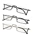 Gr8Sight 3-Pack Half-Rim Reading Glasses with Spring Hinges +0.75