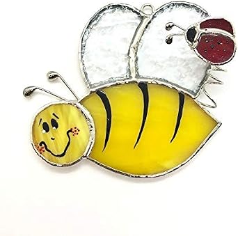 Glass Cover: Bee with Ladybug