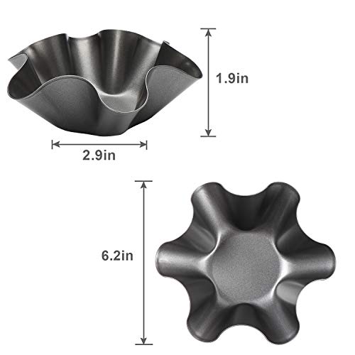 Aybloom Tortilla Pan Set - 6Pcs Non-Stick Carbon Steel Taco Salad Bowl Makers Tortilla Shell Pans (Black) #TOP1