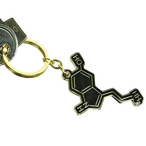 Jungle Empire Schlüsselanhänger Glück - Serotonin Molekül - Glückshormon Anhänger - Glücksbringer - Geschenk für Frauen - Partner - Geschenkidee - lustig - witzig - Chemie - Biologie-Lehrer - Glück