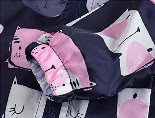 Toddler Boys Girls Zip Hooded Jacket Graphic Long Sleeve Windproof Trench Coats Kids Windbreaker (Navy, 3-4 Years)4