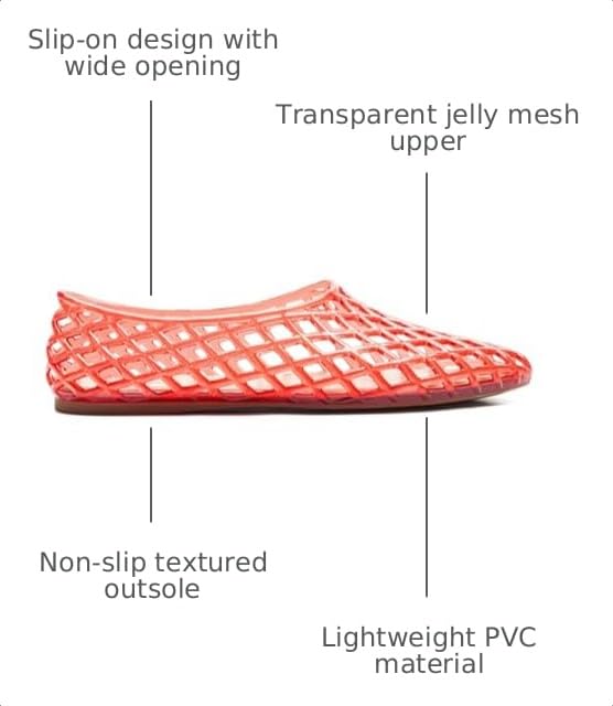 HEVA Women's Jelly Mesh Flats,Red,8 by HEVA - Used condition - Image 3