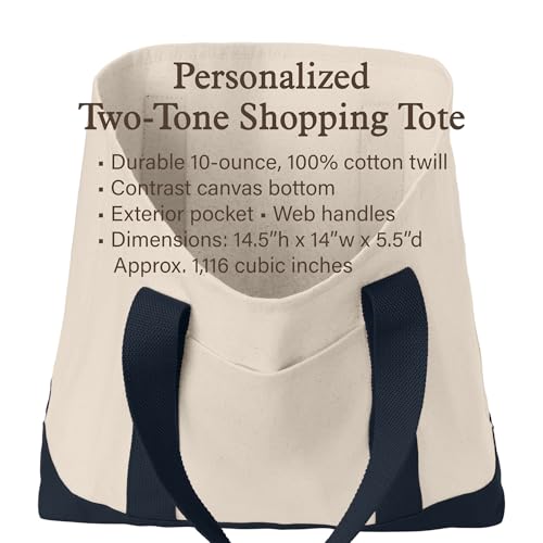 Bolso tote personalizado bicolor de algodón miniatura 4