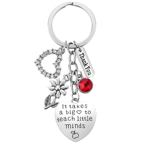 Teacher Appreciation Gifts for Women - Teachers Christmas Valentines Day Gift, Thank You Keychain Keyring