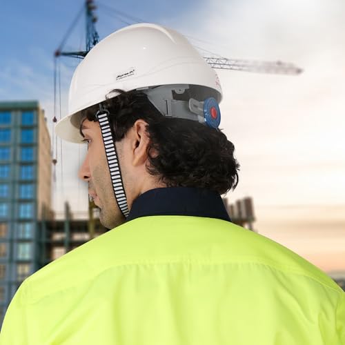 Image of PERF Safety Helmet for Construction & Outdoor Work|Easy3D Fitting System for Any Head Size|Lightweight|8-Point Support Easy Impact Absorption Sweatband|XPrssPNV(White)
