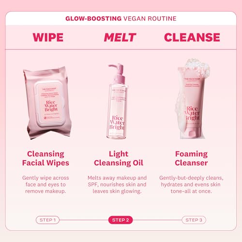 image for The Face Shop Rice Water Bright Light Facial Cleansing Oil, Daily Make