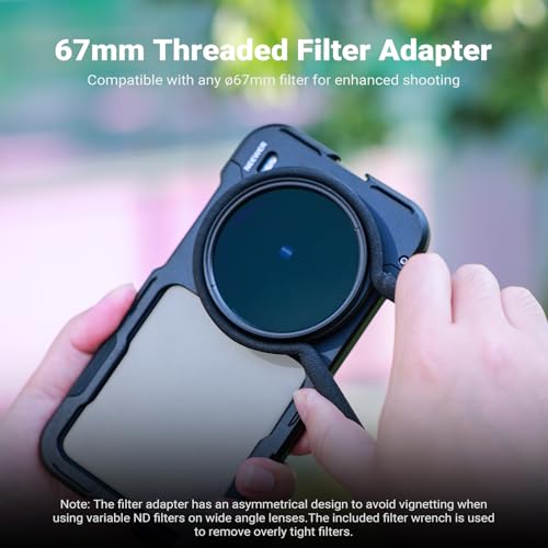 Image of NEEWER X200 Ultra Phone Cage, Quick Release Video Rig Stabilizer for Vlogging Filming Recording with 67mm Filter Ring 17mm Lens Backplate Filter Wrench Compatible with VIVO X200 Ultra, PA146 (Black)