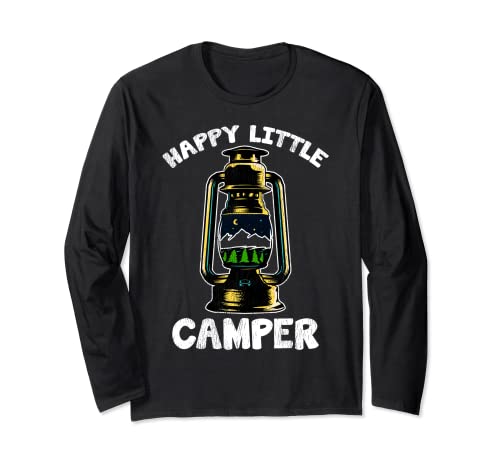 Camping Tee Happy Little Camper Al aire libre Naturaleza Manga Larga Cover