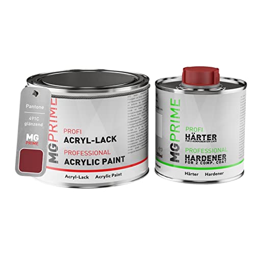 Pantone 491C Brown/Maroon Peinture acrylique brillante Pot de 0,75 litre / 750 ml, y compris le durcisseur