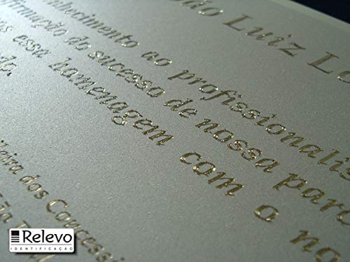 Relevo Placa de Homenagem com Gravação em Baixo Relevo 120 x 80 mm