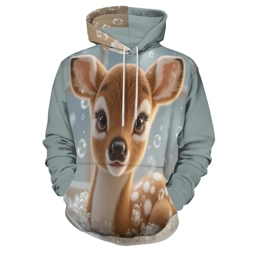 Sweatshirt cerf baignoire imprimé 3D durable sans décoloration pour un style streetwear longue durée