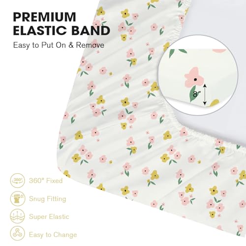 Image of Little Grape Land Crib Sheets 2 Pack for Boys and Girls, Baby Neutral Crib Fitted Sheets for Standard Crib & Toddler Mattress, Super Soft Breathable Fitted Crib Sheet Set