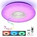 Produktbild Allabcd LED Musik Deckenleuchte mit Bluetooth-Lautsprecher, Dimmbare Moderne Flush Mount Deckenlampe, RGB Farbwechsel Family Party Stern-Lichter - Fern Inklusive