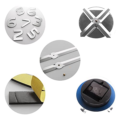 The Geeky Days Large 3D Diy Dachshund Wall Clock, Wall Art Wiener-Dog Puppy Dog Pet Frameless Giant Watch With Mirror Effect Sausage Dog Sticker, Adjustable Size (Silver) #TOP2