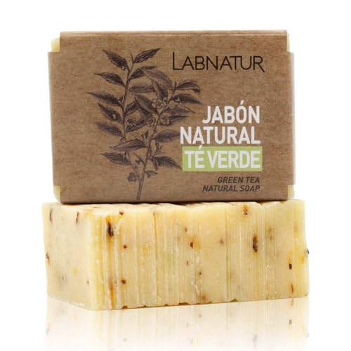 Jabón Natural Té Verde 100g Labnatur. Aceites de primera presión en frío. Antioxidante. Hidratante natural y Vegano. Limpieza Facial y Corporal.