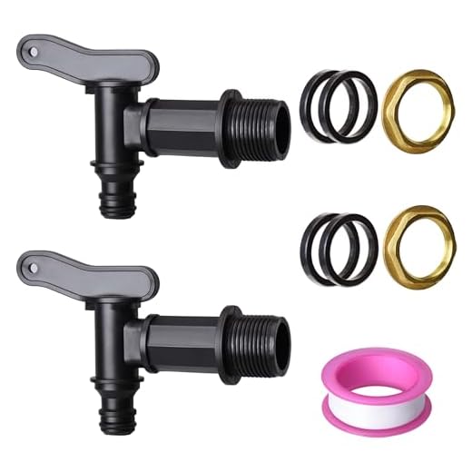 IGarden 2 Stück Auslaufhahn für regenfass,3/4 zoll wasserhahn für Regentonne Kunststoff Ersatzhahn mit Kupfer Dichtung Kontermutter für Regenwassertonne Wassertank