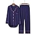 Produktbild Pyjama Damen Nachthemd Schlafanzug Pyjama Sets Damen Langarm Solid Modal Loose Breathable Soft Oversized Womens Home Kleidung Bequeme M Marineblau