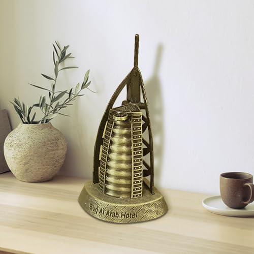 Aishini Dubai Souvenirs, Burj Al Arab Model with Helipad, Gold Al...