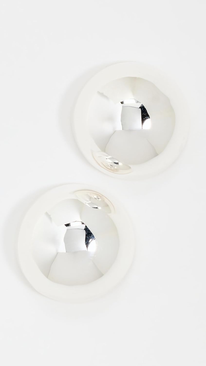 Annika Inez Women's Small Hemisphere Earrings, Silver, One Size - Image 2