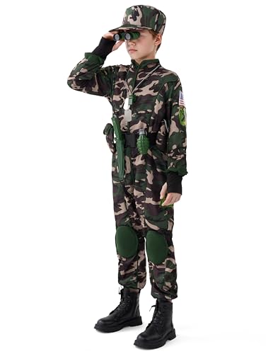 Spooktacular Creations Army Costume for Boys, Kids Military Costume, Camo Special Forces Outfit for Kids Halloween Cosplay