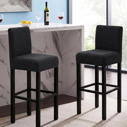 Image of FUANGUI Bar Stool Covers Set of 2, Stretch Bar Stool Seat Covers