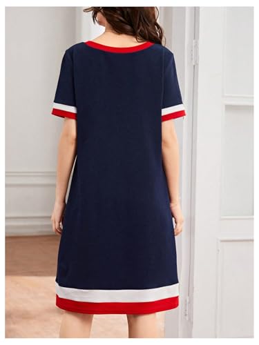 SweatyRocks Girl's Striped T Shirt Dress Short Sleeve Crewneck Knee Length Summer Dresses2