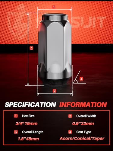 Image of Sposuit 32 Pcs M14x1.5 Chrome Lug Nuts, 19mm Hex - Replacement for Chevy | Compatible with 2012-2024 1999-2018 Chevrolet Silverado 2500, 2001-2024 Silverado 3500, Chrome, Closed End, Aftermarket