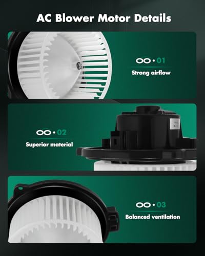 Image of SCITOO AC Heater Blower Motor w /Fan Cage fit 2001-2004 for Acura MDX 1998-2002 for Honda for Accord 1999-2004 for Honda Odyssey 2003-2008 for Honda Pilot Front