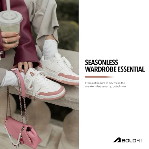 Image of Boldfit Sneakers for Women Comfortable Air Faux Leather Shoes for Woman, Lace-Up Casual Girls Shoe, Lightweight Sneaker Shoes for Woman DripWave