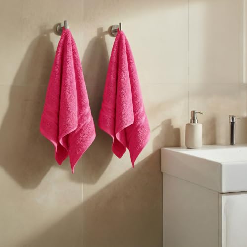 Image of Trident Hand Towels, 100% Cotton, Highly Absorbent, Super Soft, 2 Piece Set, 400 GSM, Spa Towel, Comfort Living Towel-Candy Glow